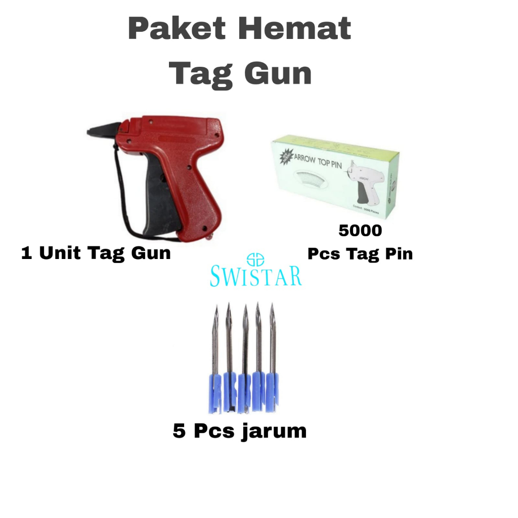 Paket Hemat Tag Gun / Alat Tembak Label Merk Brand Laundry