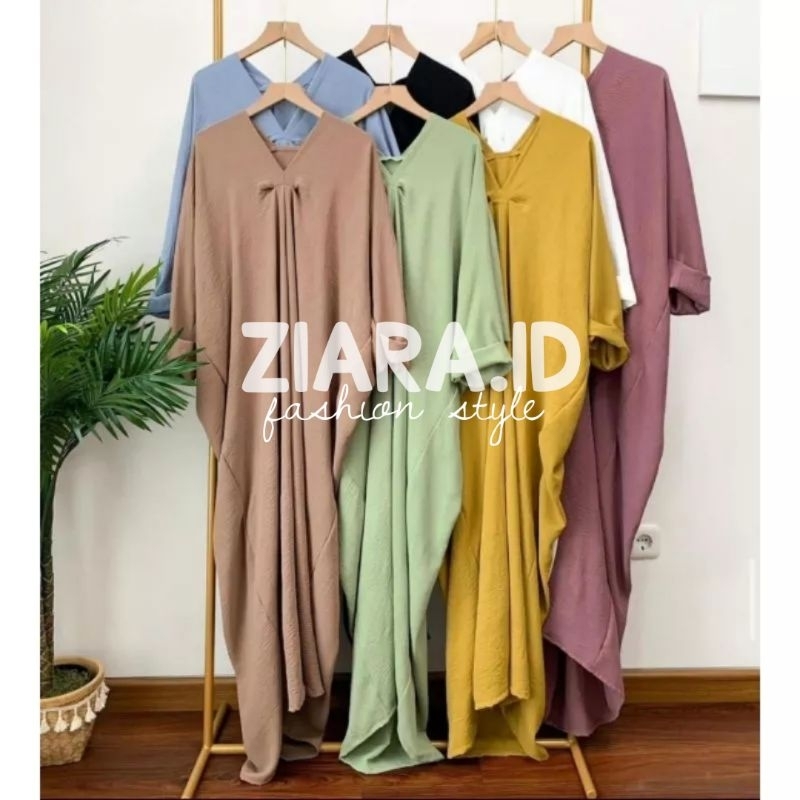 SALE 5.5 Kaftan Ziara Crinkle Airflow Gamis Kaftan Polos Kondangan