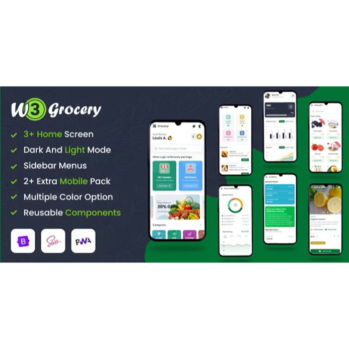 Template Theme Pre-Build Mobile App Template Bootstrap 5 + PWA