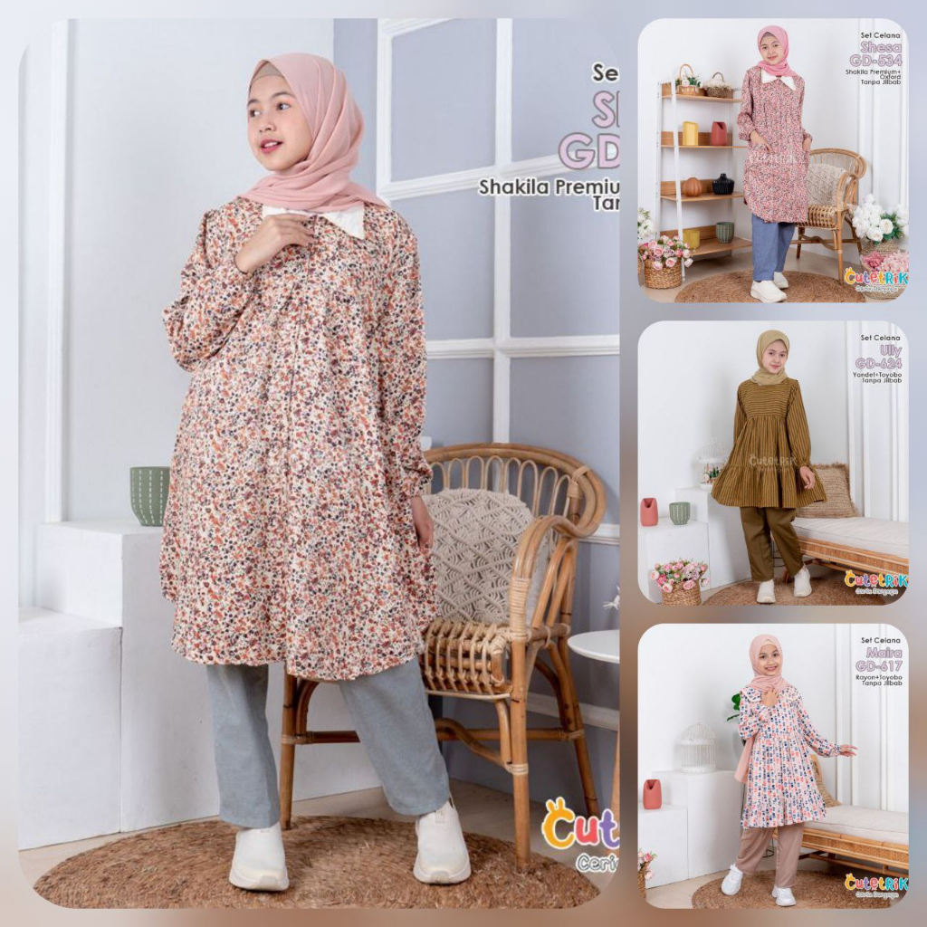 NEW  Setelan Celana Ully Cutetrik GD624 Set Celana Shesa GD534 GD540 by Cutetrik  Set celana panjang