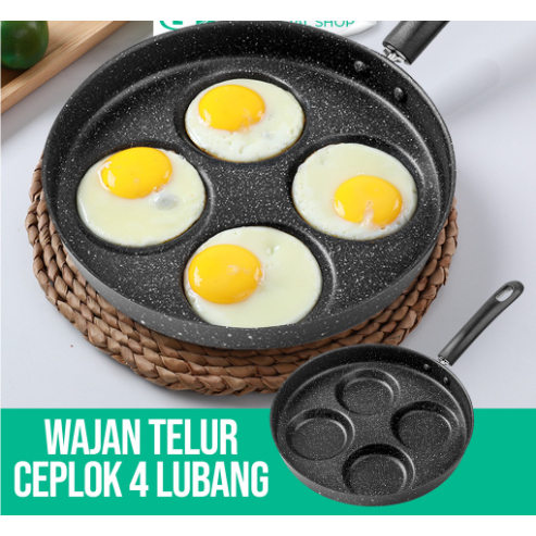 Panci Wajan 4 Lubang/PANCI CETAKAN TELUR 4 DATAR/panci anti lengket