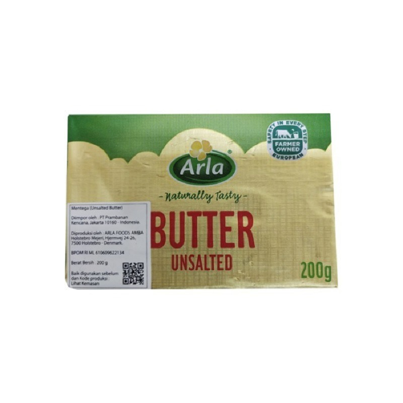 

Arla butter Unsalted 200gr mentega dairy tawar Halal