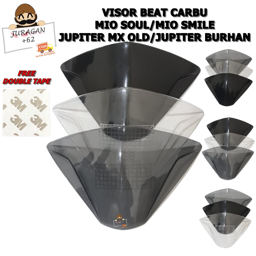 VISOR BEAT CARBU 2008 - 2012 JUPITER MX OLD 135 150 BURHAN MIO SMILE SOUL WINDHSIELD