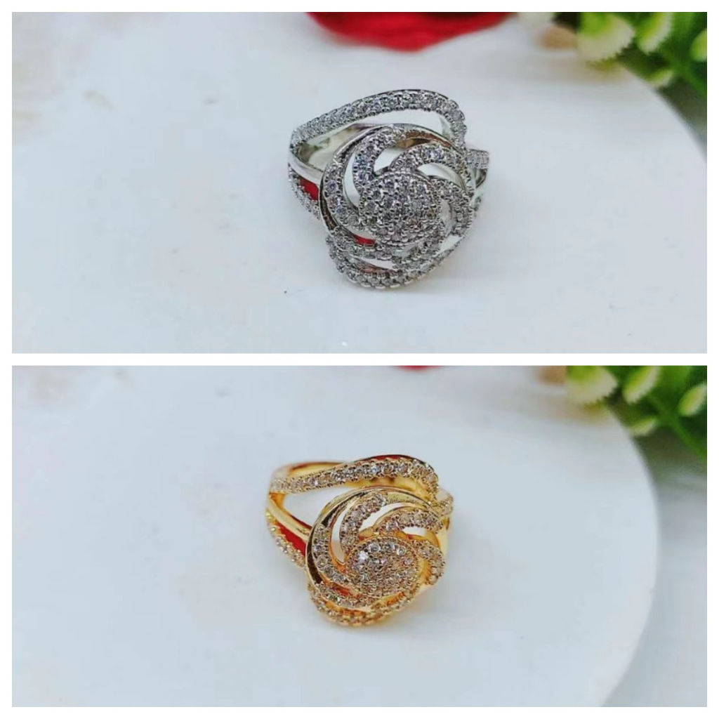 Cincin Xuping Mata Full Lapis Emas Perhiasan Fashion R045/R046