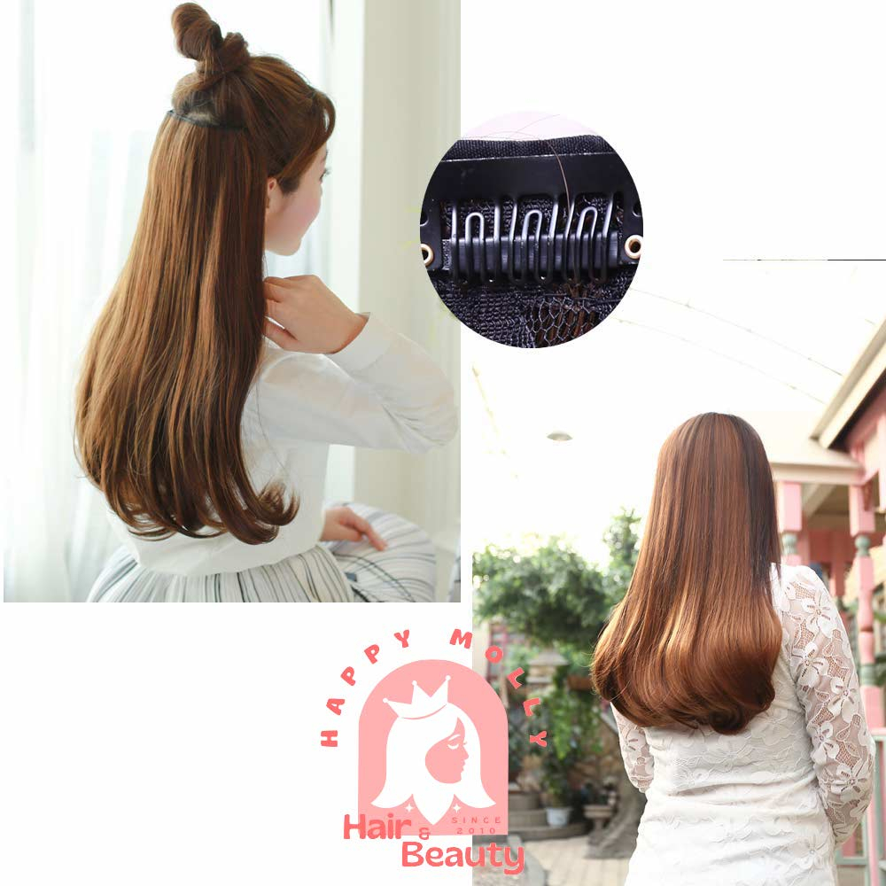 Hair Clip Extension - Highlight Rambut Sambung Palsu - Fashion Wanita Korea - Headpiece Warna Warni W8125 ( Group )