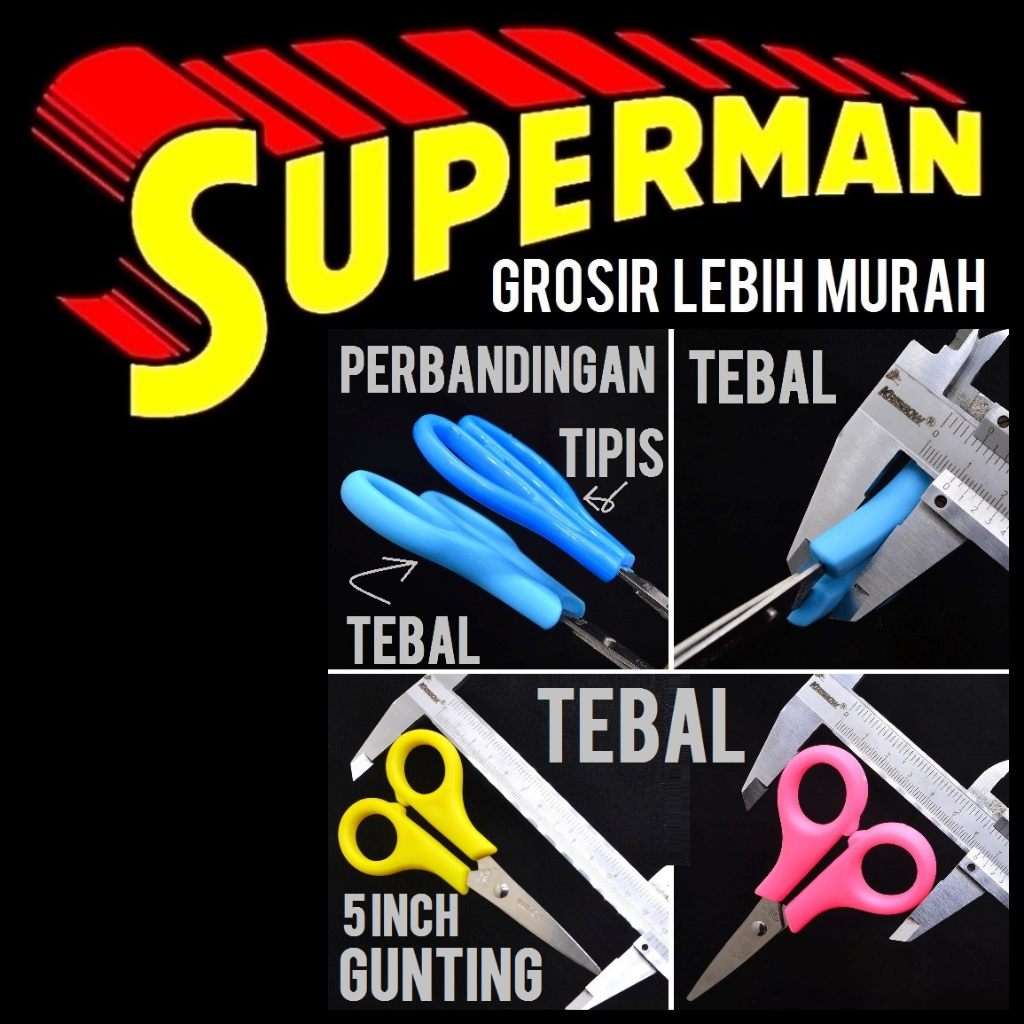 

(H8) GUNTING 5 INCH 12.8 CM TEBAL TAJAM GRADE A stainless steel stainles superman jogja supermanjogja