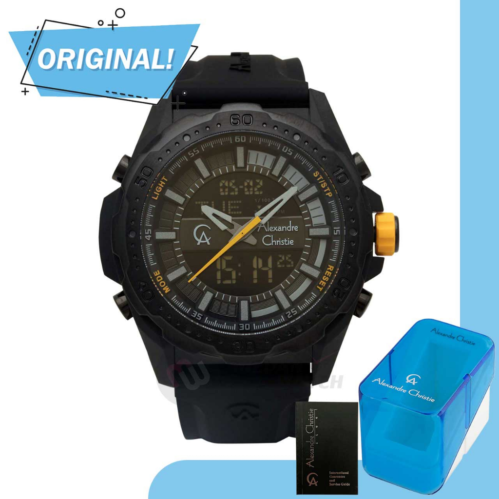 Jam Tangan Pria Analog-Digital Alexandre Christie 9370MH AC9370 AC 9370 MH 9370 MHRIPBAYLB Original 
