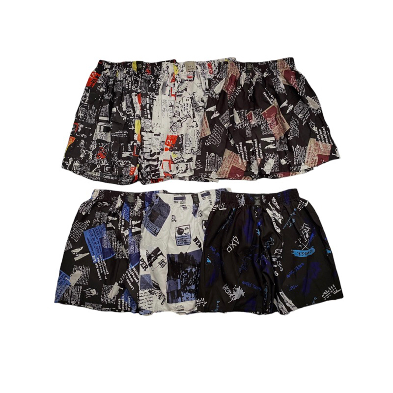 CELANA PENDEK BOXER MOTIF ABSTRAK TERBARU TERMURAH