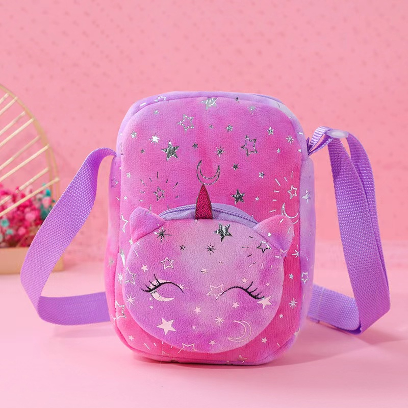 Koin dompet tas penyimpanan bahu tempat baru unicorn tie-dye mewah tas bahu warna gadis Messenger tas