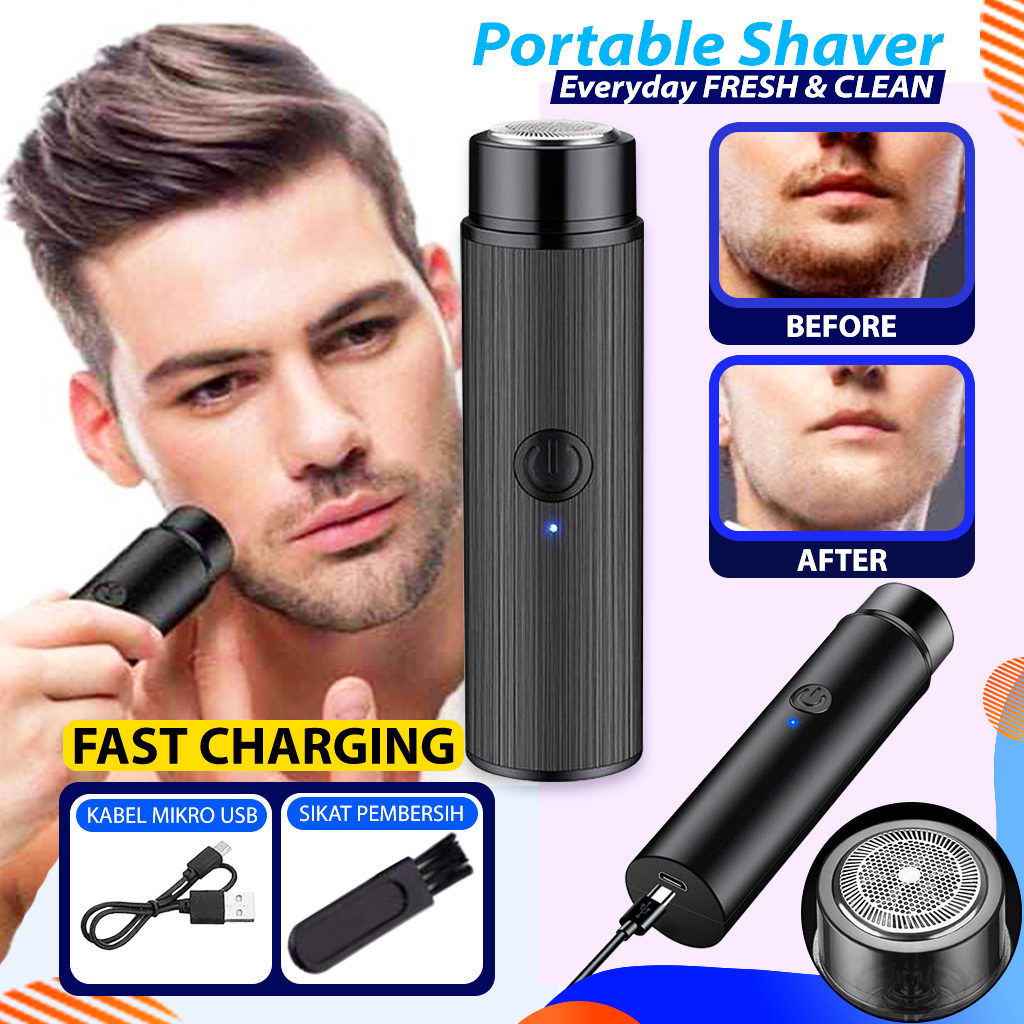 Alat Cukur Jenggot / Kumis Elektrik Micro Usb Charge - Alat Cukur Mini Jenggot Kumis Elektrik
