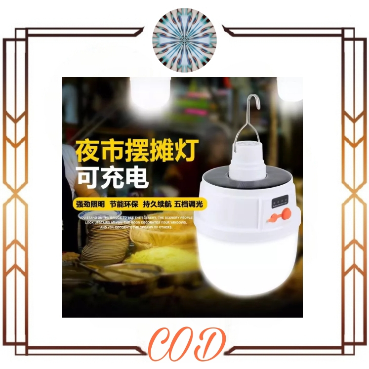 (COD) LAMPU SOLAR BULAT  GANTUNG // Lampu bohlam solar panel surya LED and recharge 45w emergency lamp