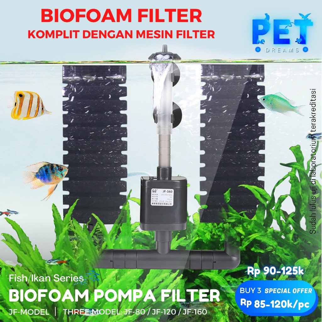 MESIN FILTER SUN JF 80, JF 120 , JF 160 FILTER AIR AQUARIUM BIO FOAM