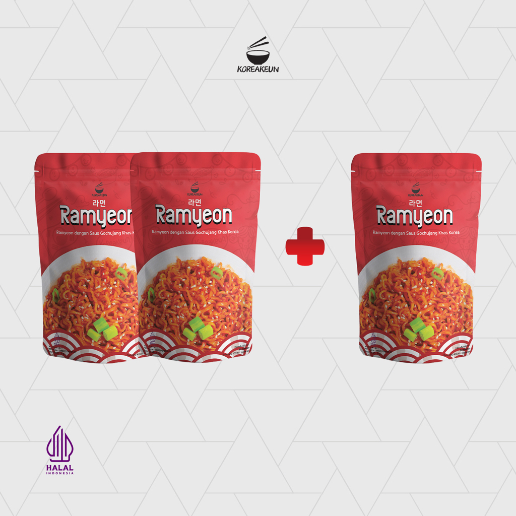 Koreakeun  Paket Buy 2 Get 1 Ramyeon Ramyun Ramen Makanan Korea Halal Ter Worth It 84g - 3pcs
