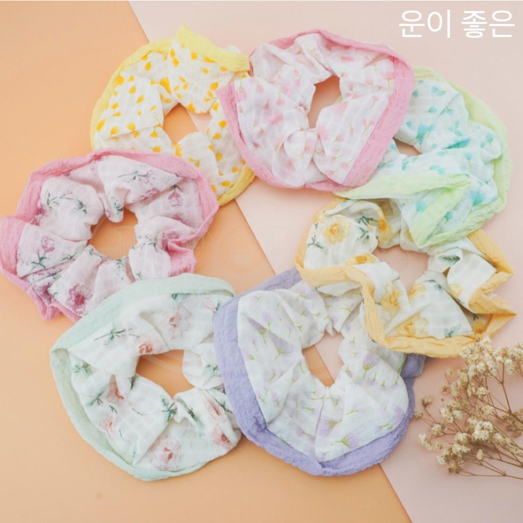 HK Ikat Rambut BLOSSOM Korean Scrunchie Scrunchy Premium Quality Import