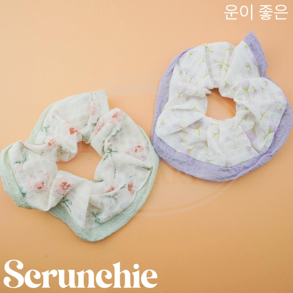 HK Ikat Rambut BLOSSOM Korean Scrunchie Scrunchy Premium Quality Import