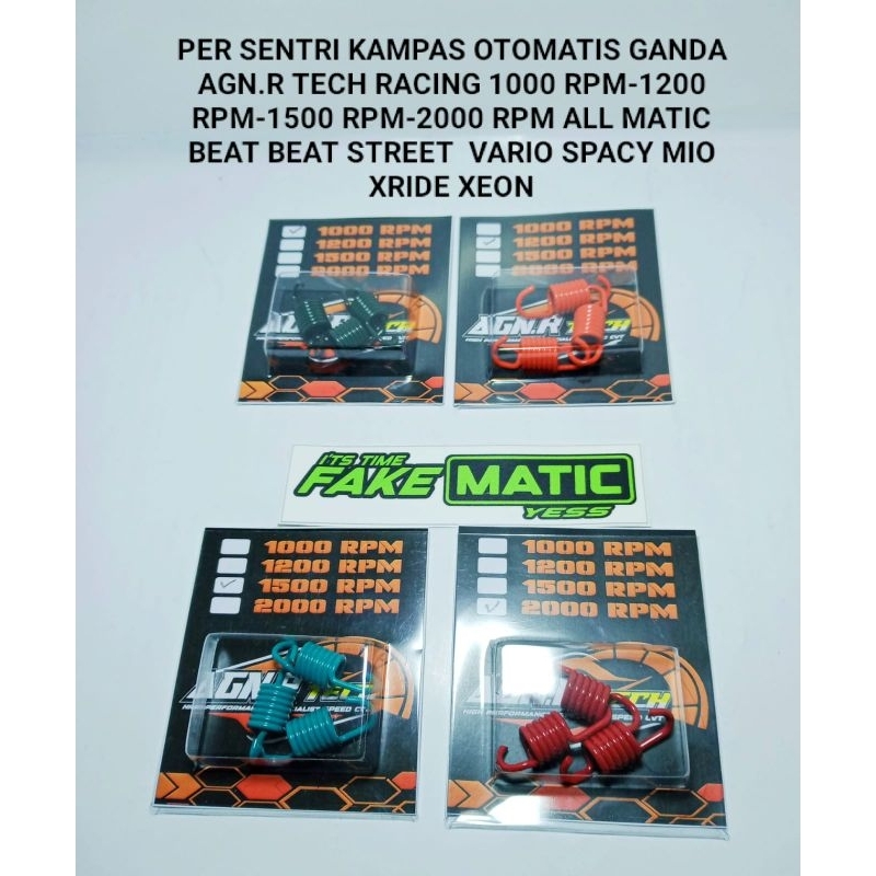 PER SENTRI KAMPAS OTOMATIS GANDA AGN.R TECH RACING 1000 RPM-1200 RPM-1500 RPM-2000 RPM ALL MATIC BEAT BEAT STREET  VARIO SPACY MIO XRIDE XEON