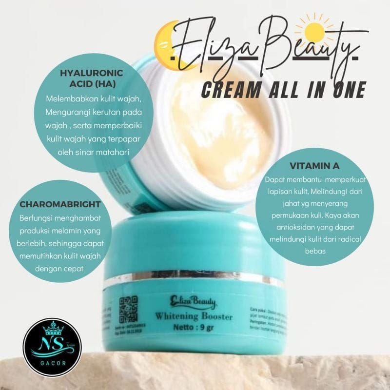 Cream Eliza Beauty All In One Skin Type Day Night/Krim Siang Malam Pencerah