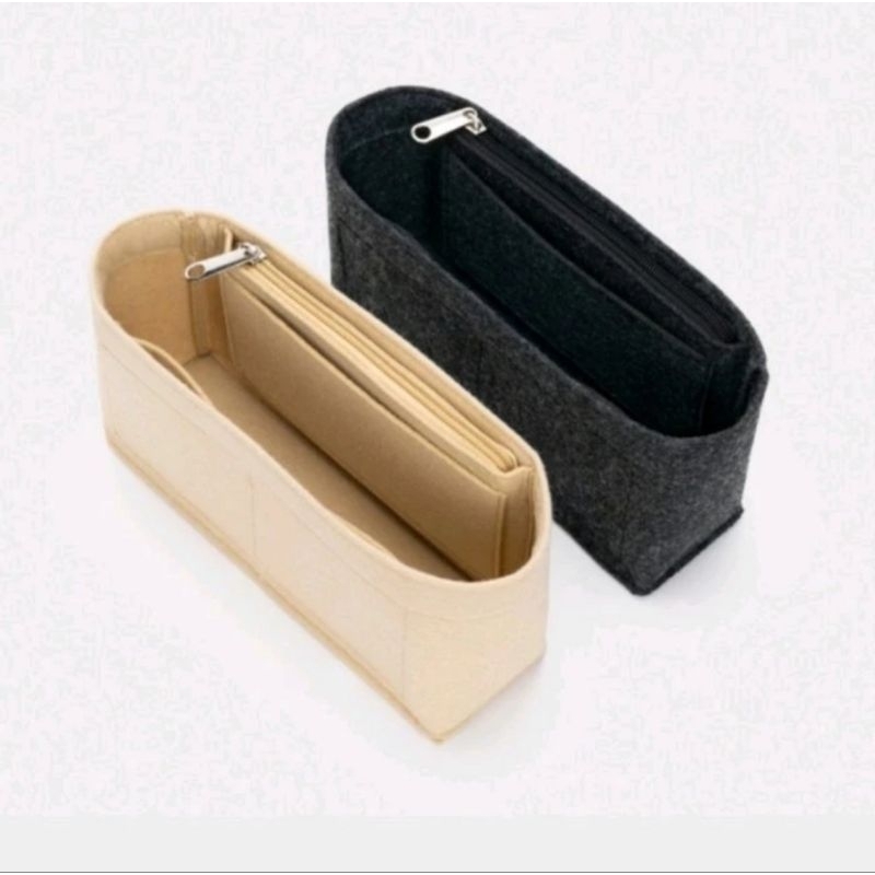 Flap Bag Organizer with Side Zipper/ Dual in Bag insert bag in bag