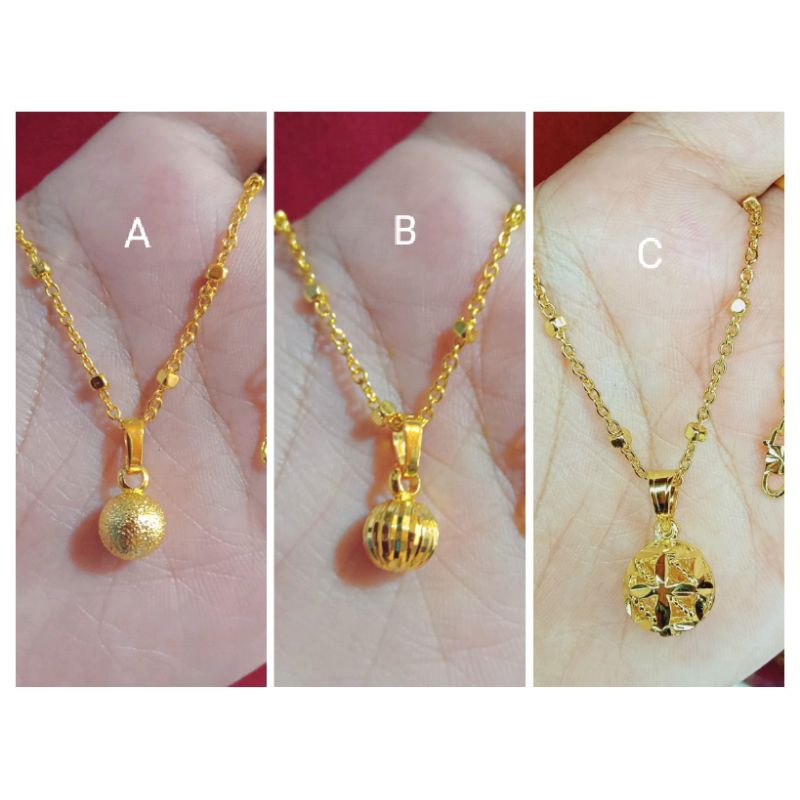 kalung Medan pentul pita love anak dan dewasa lapis emas 24k