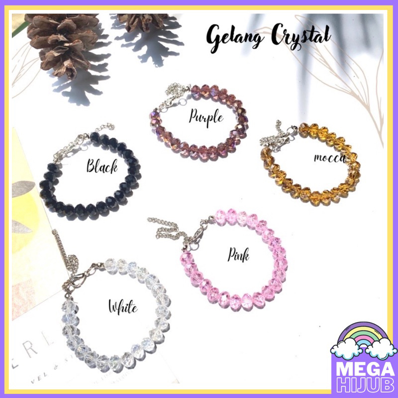 (gelang crystal) Gelang Rantai Crystal / Gelang Tangan Crystal Premium