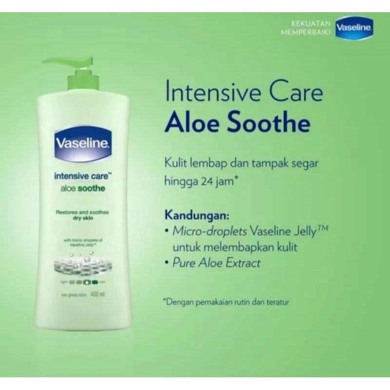 Vaseline Lotion Aloe vera Soothe Healthy Bright UV Extra Brightening 400ml gluta glow