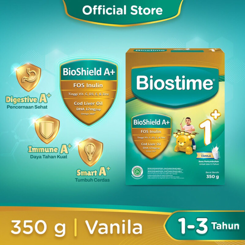 SUSU PERTUMBUHAN BIOSTIME 1+ vanila 350grm