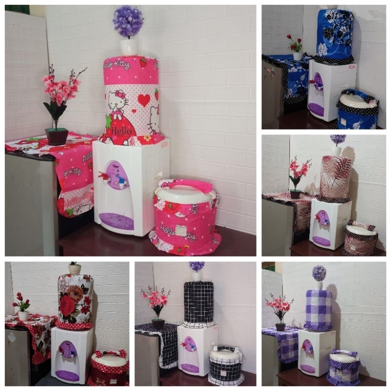 SET GKM SARUNG GALON TAPLAK KULKAS COVER MEJIKOM KAIN KATUN LAPIS BUSA