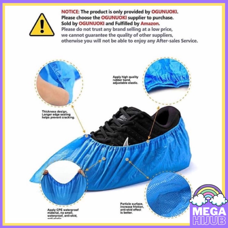 (1 PCS) Shoes Cover Sarung Sepatu Plastik APD Pelindung Sepatu Anti Air Hujan Sekali Pakai / Shoes Cover  Disposable