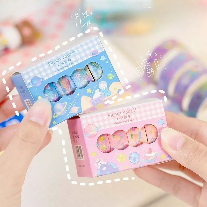 WASHI TAPE 4PCS/ BOX MASKING TAPE FANCY KAWAII INS RT96