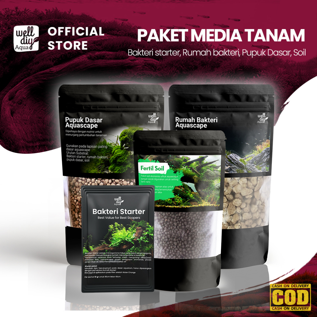 Paket Media Tanam Aquascape Bakteri Starter Rumah Bakteri Pupuk Dasar Soil