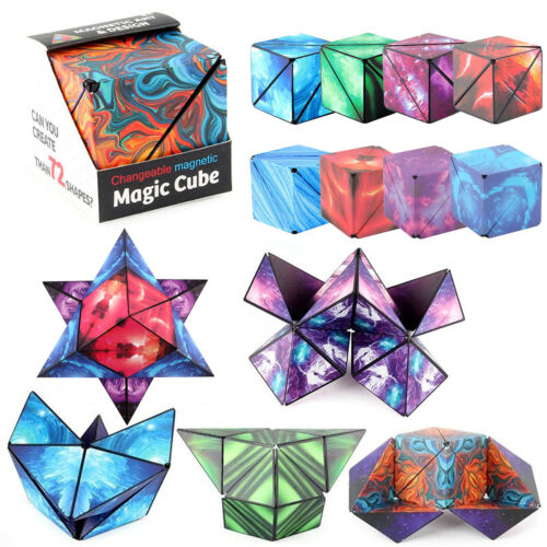 3D Rubik Tiga Dimensi Geometris/ Ruang Berpikir Pendidikan Cube Orde Ketiga / Penghilang Stress Magic Rubik  Mainan Puzzle Kubus Magic Magnetik 3D Berubah 72 Bentuk Anti Stres Untuk Anak Dewasa