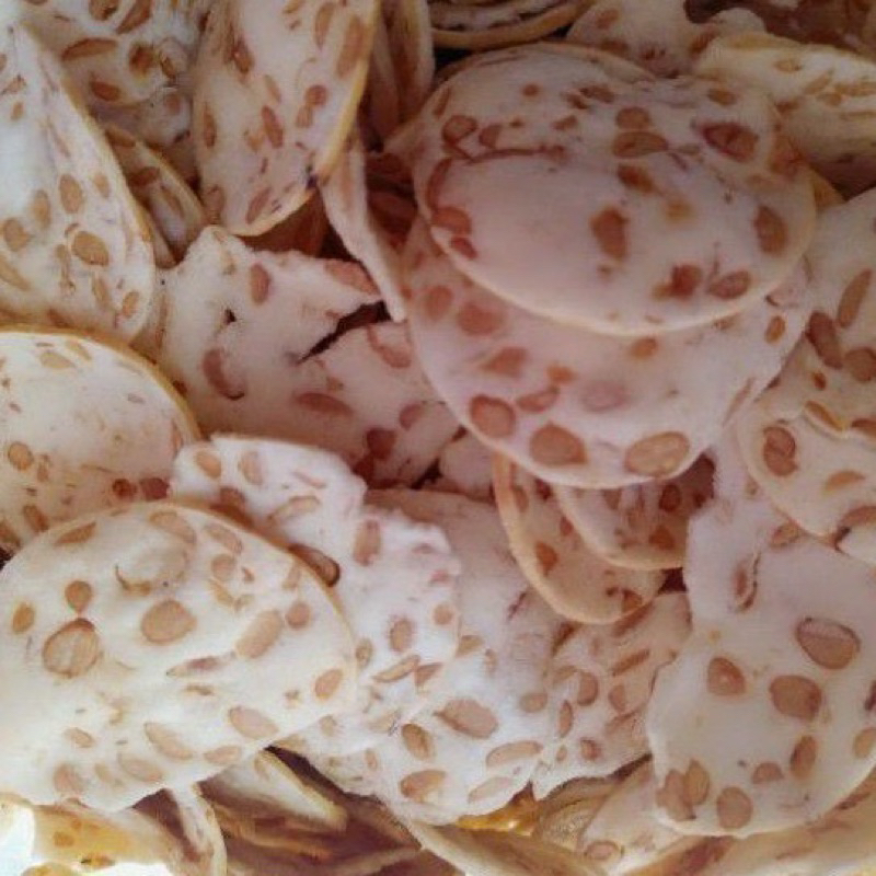 

keripik tempe rasa gurih, kriuk, asin