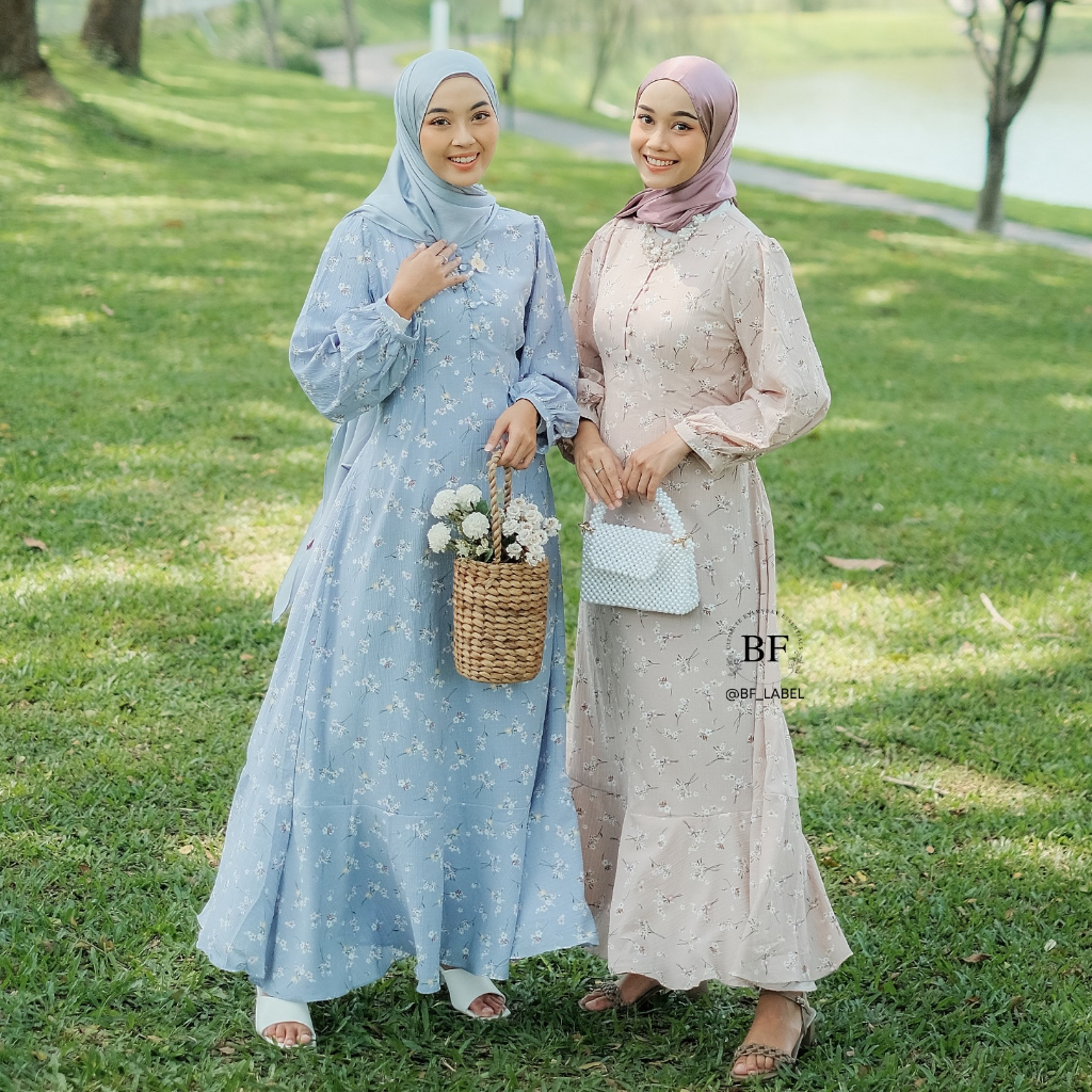 BF Label - ZALINA DRESS | Dress Premium Crinkle Motif dress murah