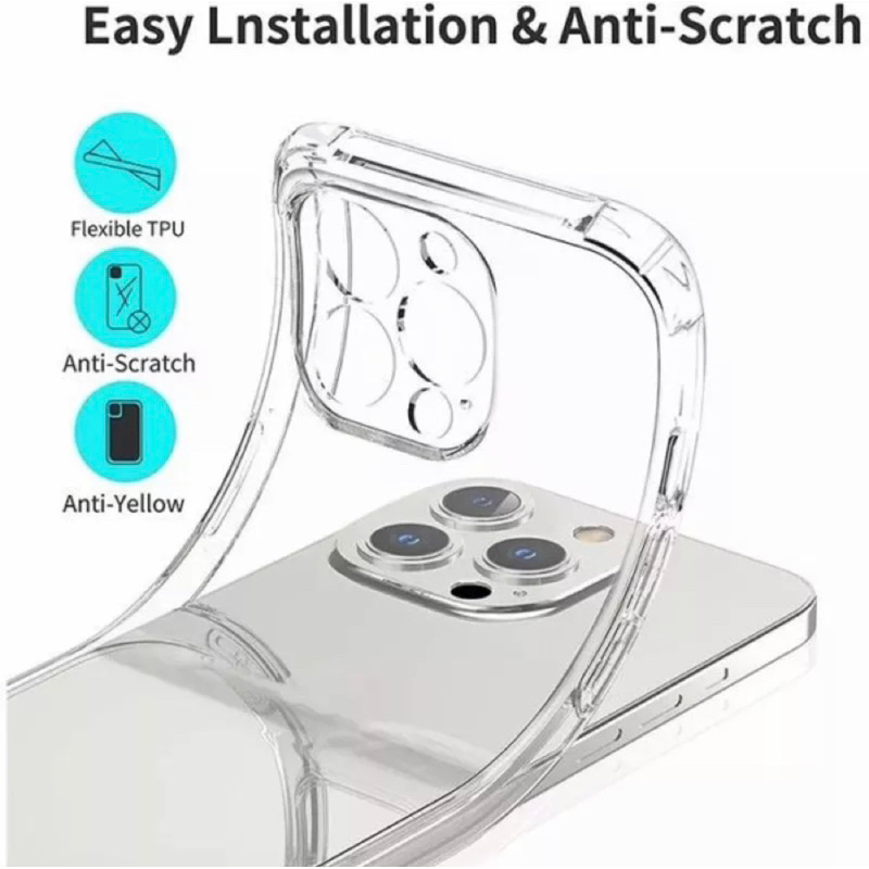 Clear Case Four Sided AirBag Samsung A04 A04e A04s A24 A34 A54 A13 4G A03 Core A33 A53 A73 A11 A12 A31 A51 A71 A22 A52