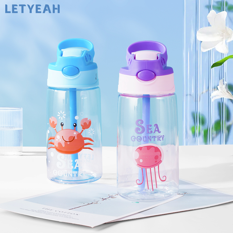 letyeah Botol air minum sedotan anak anti bocor /480ml tempat minum/Bpa free