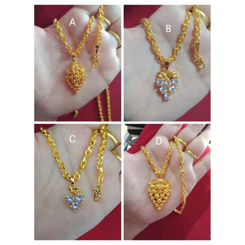 kalung Medan besar anggur 2 45cm,50cm,60cm dan 75cm lapis emas 24k