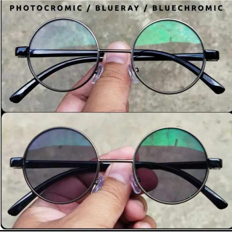 kacamata photocromic bulat boboho gray normal minus