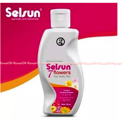 Selsun 7 Flowers 7 Herbal 120ml Selsun Spesialis Shampo Anti Ketombe Seven Dandruff Shampoo Anti Ketombe Wangi Bunga Herbal Kemasan Pink Hijau