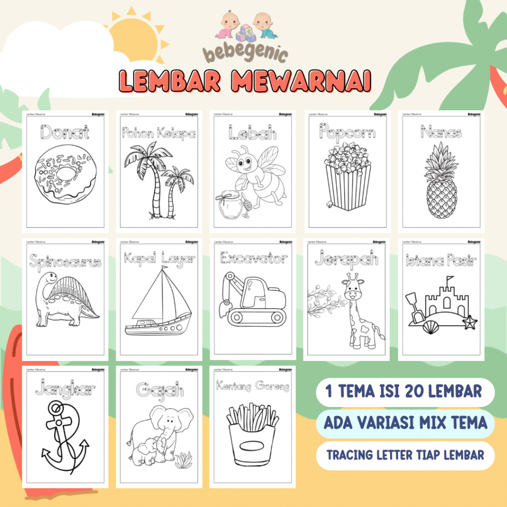 

RANDOM ECER PER LEMBAR A5 Kertas Mewarnai Anak 1 Lembar - Lembar Mewarnai Anak - Drawing Page - Buku Menggambar Anak