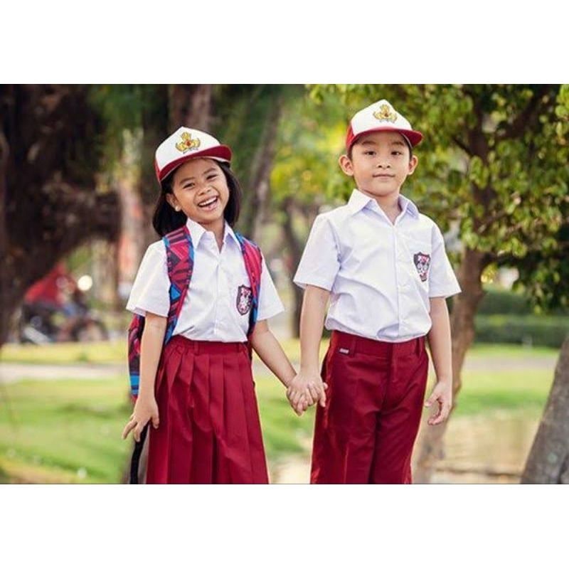 Seragam sekolah putih pendek Sd SMP SMK merk TYAS /Kemeja pendek