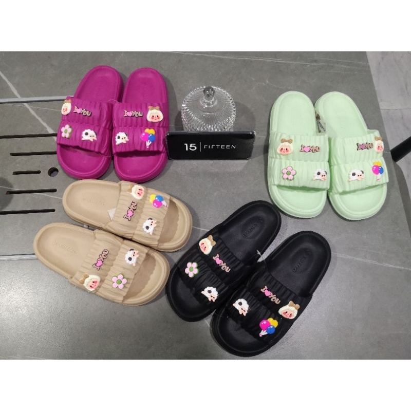 BARU ! ! !  SANDAL FAMILY SANDAL ANAK Sip FUJI BEAR+TREE Jelly Korea Non-Slip Soles Best Seller 6128-2