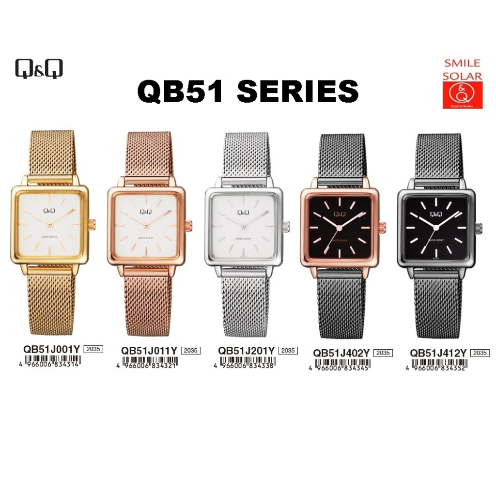 Jam Tangan Wanita Classic Casual Business Rantai Stainless Steel Analog Original Q&amp;Q QnQ QQ QC33 QB51 Series