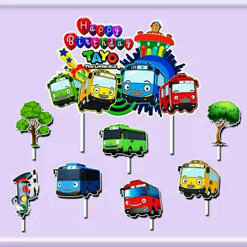 tayo cake topper hiasan kue ulang tahun karakter tayo bus