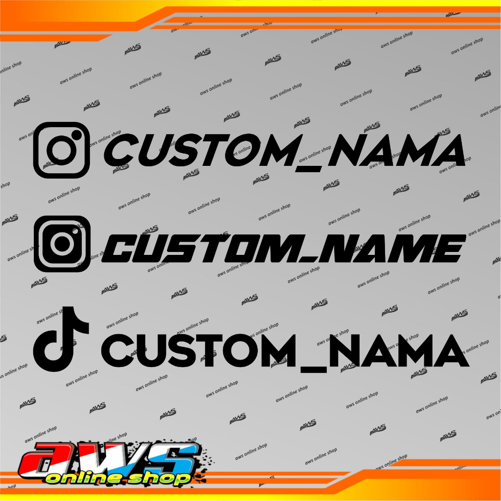 Sticker Cutting Custom Nama IG dll