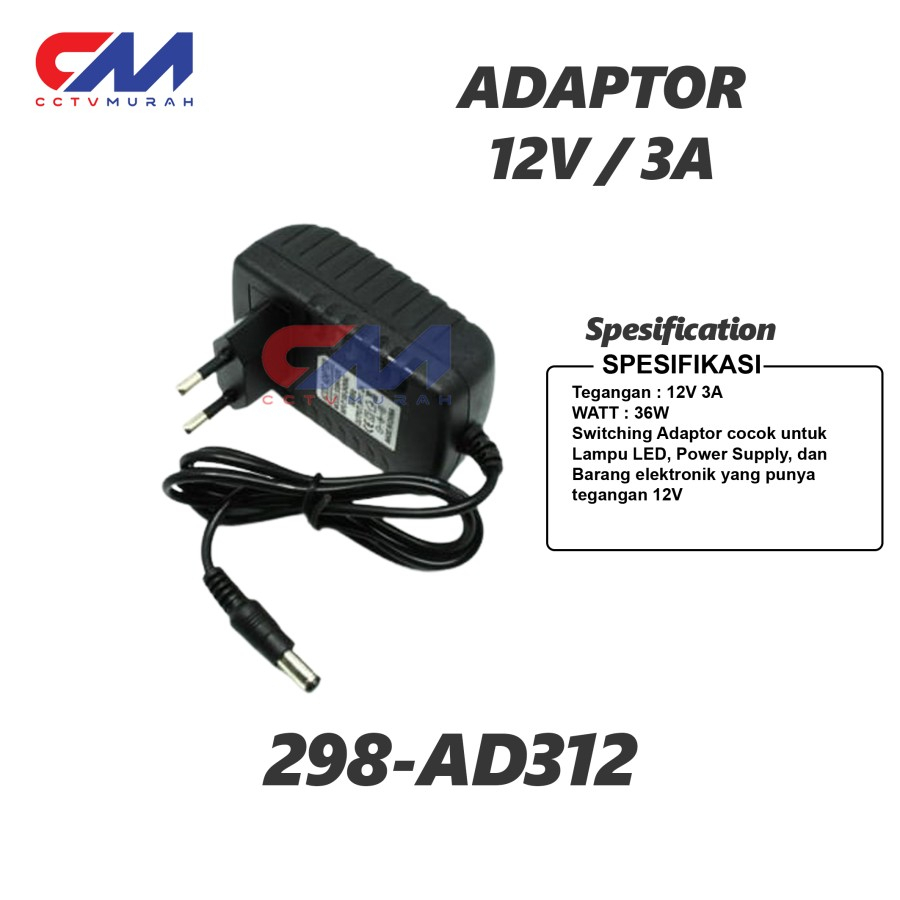 Adaptor 12V/3A Type 298-AD312