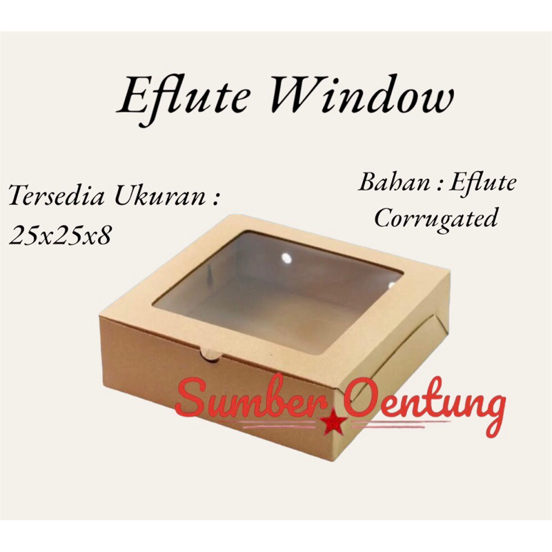 

DUS EFLUTE TEBAL WINDOW 25x8CM SOUVENIR KARTON BOX KOTAK HAMPERS KUE
