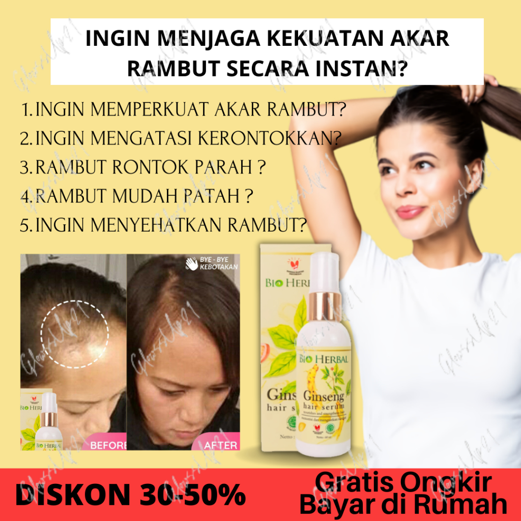 BIO HERBAL GINSENG HAIR SERUM 60ML - SERUM RAMBUT BIO HERBAL ORIGINAL