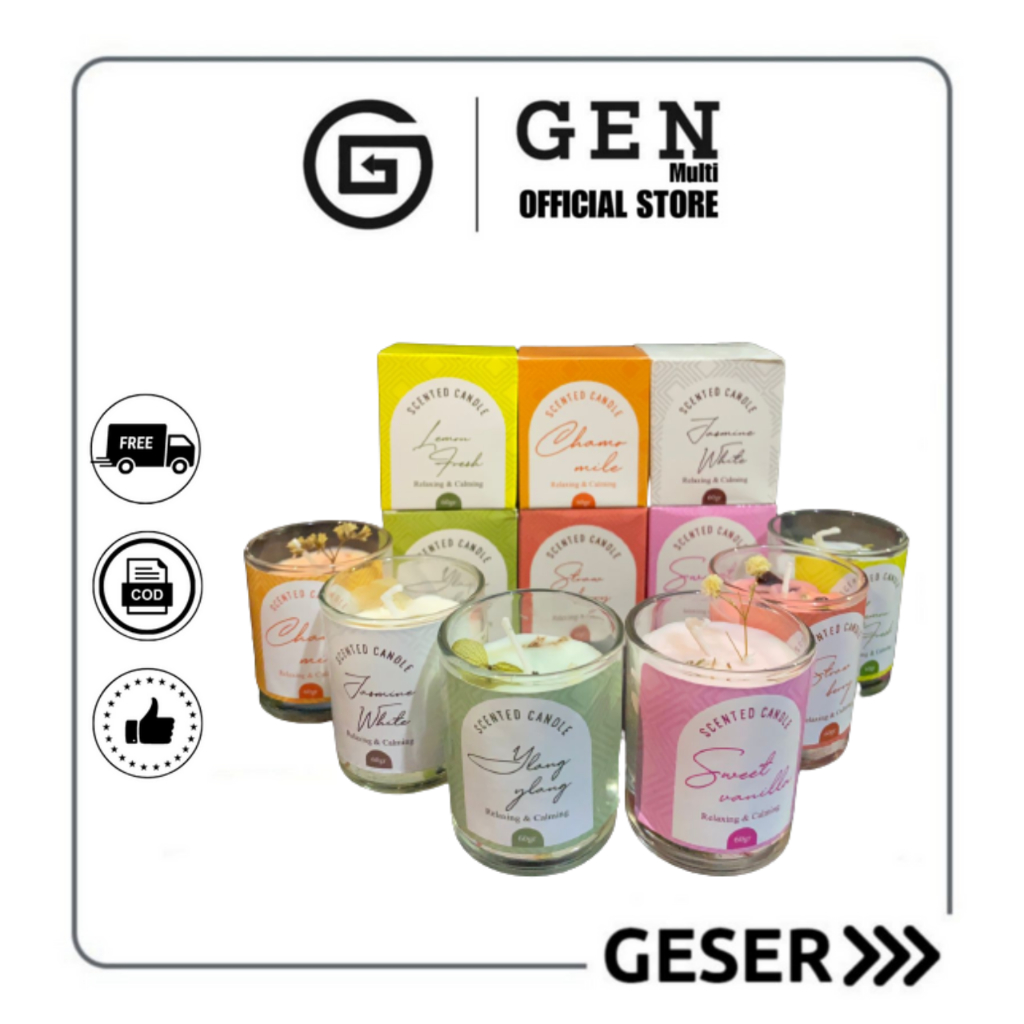 GEN - Natural Scented Candle 60Gr / Lilin Wangi Aromatherapi / Natural Scented Candle Premium