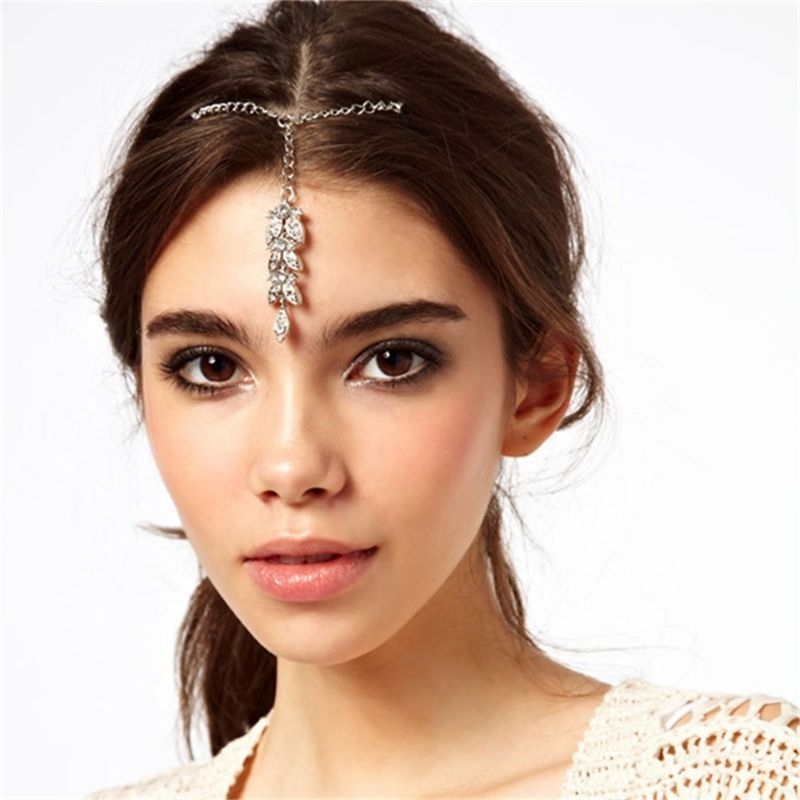 BIN-15 Headchain hiasan aksesoris rambut kepala bindi permata cantik hiasan dahi