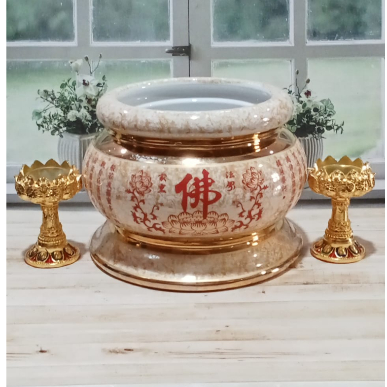 Hiolo Tempat Dupa Keramik Motif Marmer